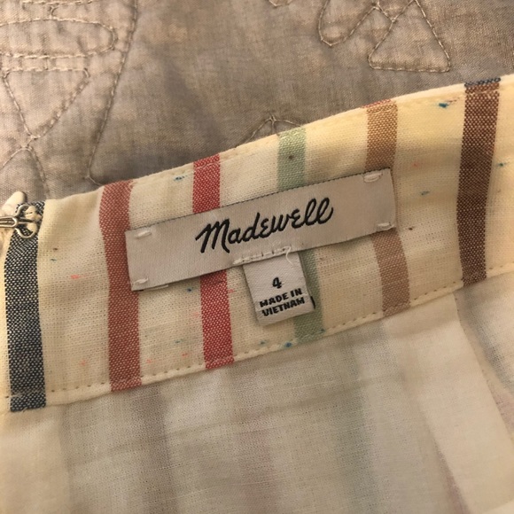 Madewell button slit midi skirt flecked stripe - Picture 3 of 3